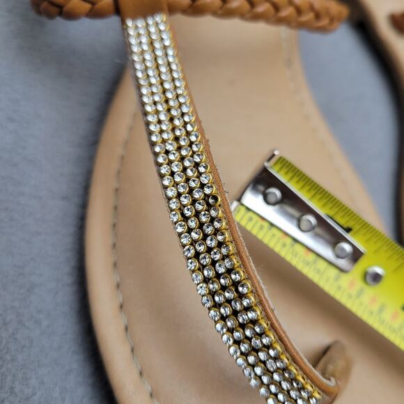BONGO Thong Sandals Flat Rhinestone Straps Womens Size 8 - Picture 5 of 5